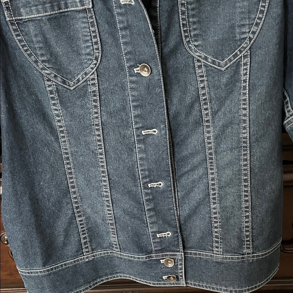 Coldwater Creek Dark Blue Denim Jacket - Picture 3 of 6